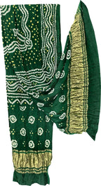 Green Bandhani Modal Silk Dupatta