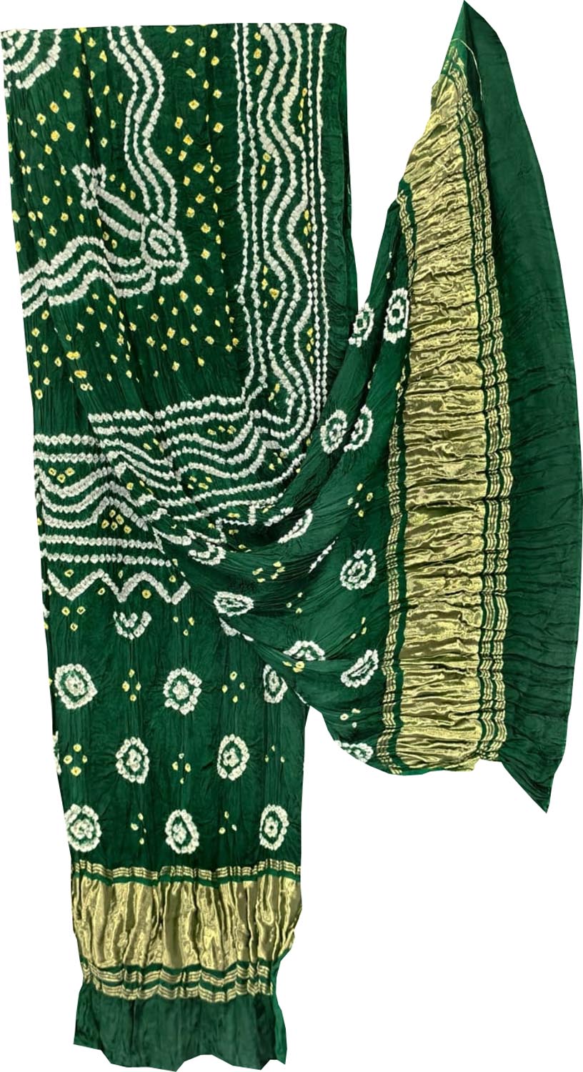 Green Bandhani Modal Silk Dupatta