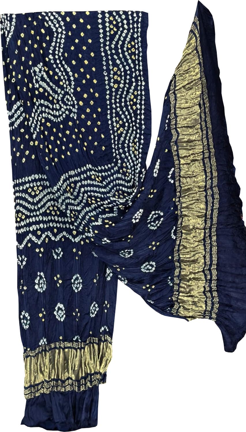 Blue Bandhani Modal Silk Dupatta