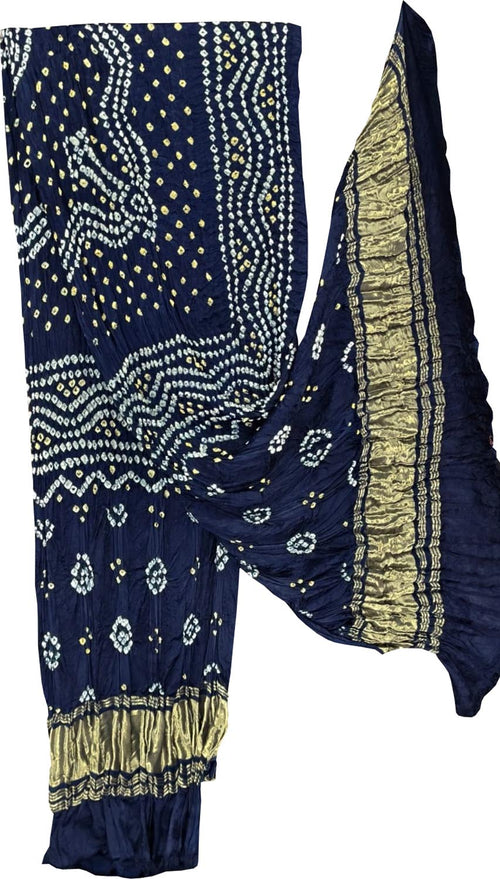 Blue Bandhani Modal Silk Dupatta