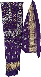 Purple Bandhani Modal Silk Dupatta