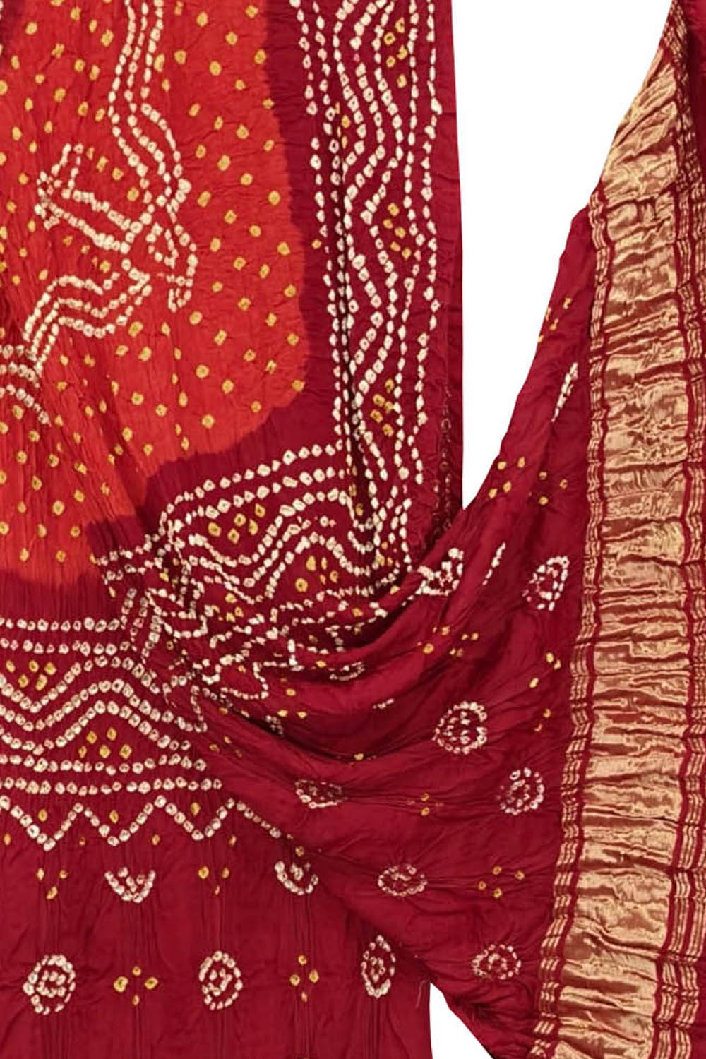 Red Bandhani Modal Silk Dupatta