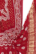 Red Bandhani Modal Silk Dupatta