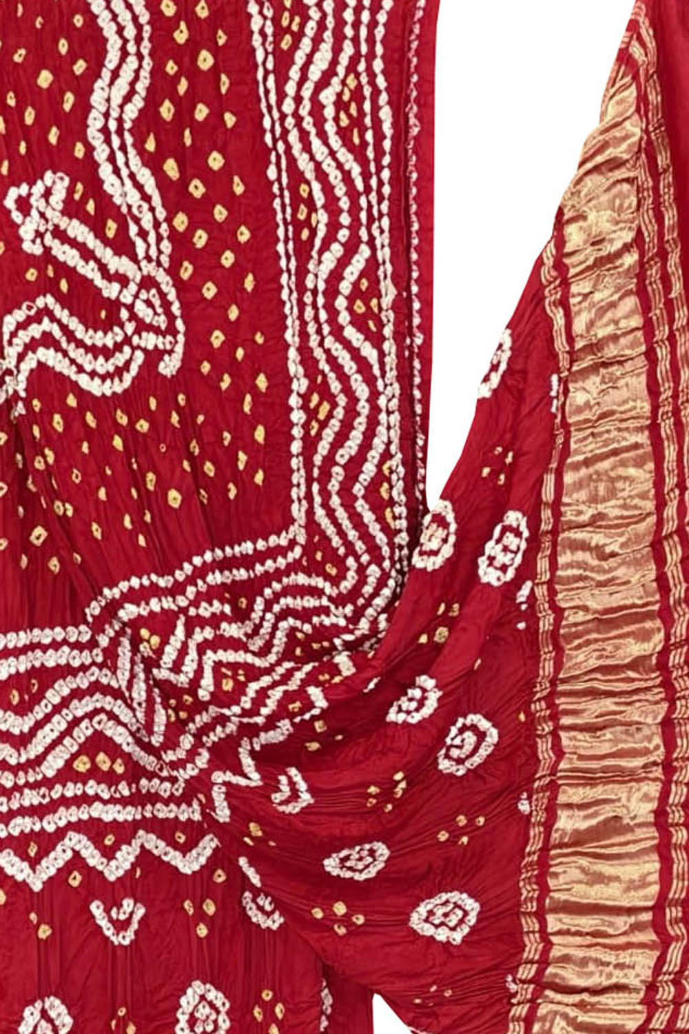 Red Bandhani Modal Silk Dupatta