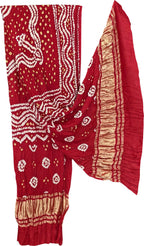 Red Bandhani Modal Silk Dupatta