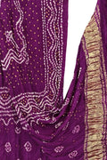 Purple Bandhani Modal Silk Dupatta