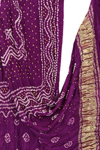 Purple Bandhani Modal Silk Dupatta
