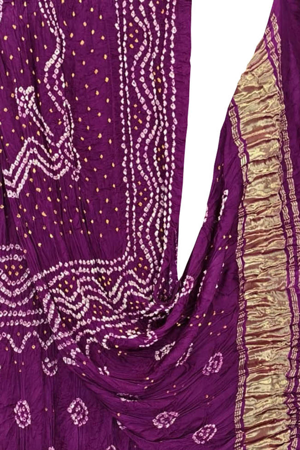 Purple Bandhani Modal Silk Dupatta