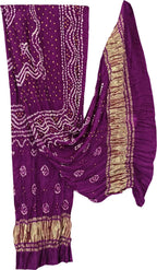 Purple Bandhani Modal Silk Dupatta