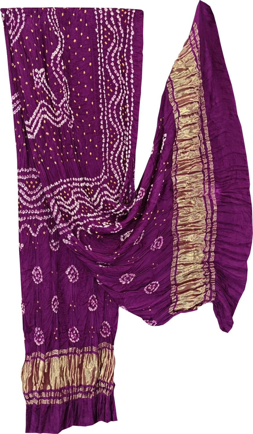 Purple Bandhani Modal Silk Dupatta