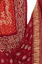 Red Bandhani Modal Silk Dupatta