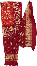 Red Bandhani Modal Silk Dupatta