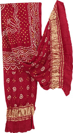 Red Bandhani Modal Silk Dupatta