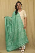 Green Plain Bhagalpur Pure Ghicha Silk Dupatta - Luxurion World