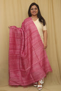 Soft Pink Plain Bhagalpur Pure Ghicha Silk Dupatta - Elegant and Stylish - Luxurion World