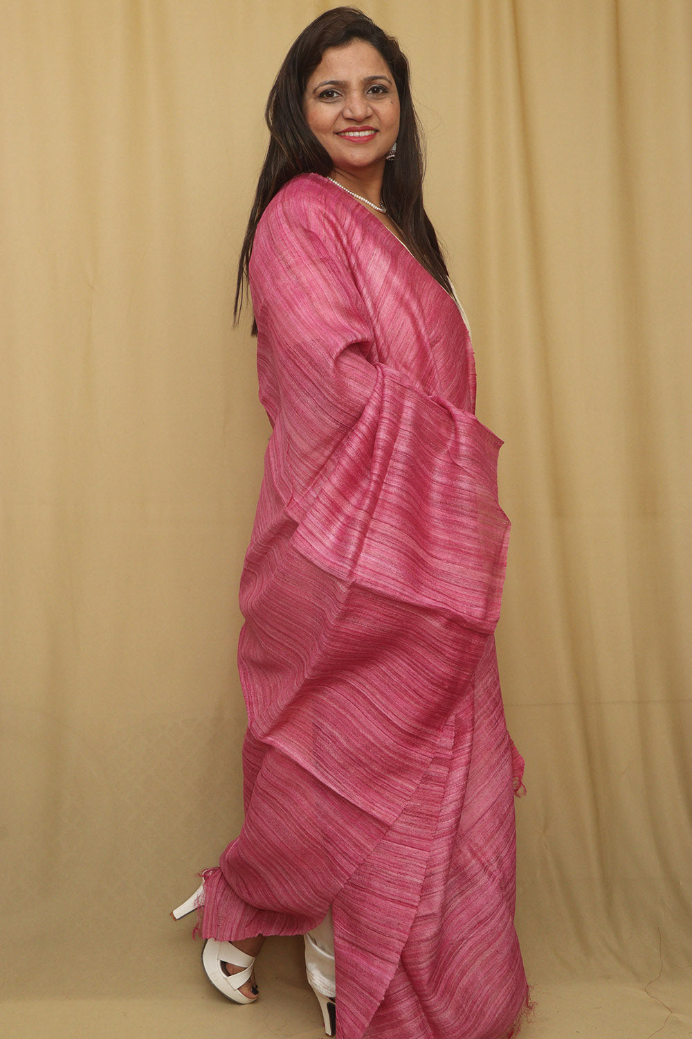 Soft Pink Plain Bhagalpur Pure Ghicha Silk Dupatta - Elegant and Stylish - Luxurion World