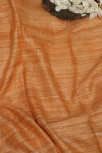 Orange Plain Bhagalpur Pure Ghicha Silk Dupatta - Luxurion World