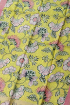 Sunshine Yellow Linen Dupatta with Digital Print - Luxurion World