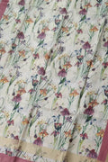 Off White Linen Dupatta with Digital Print - Luxurion World