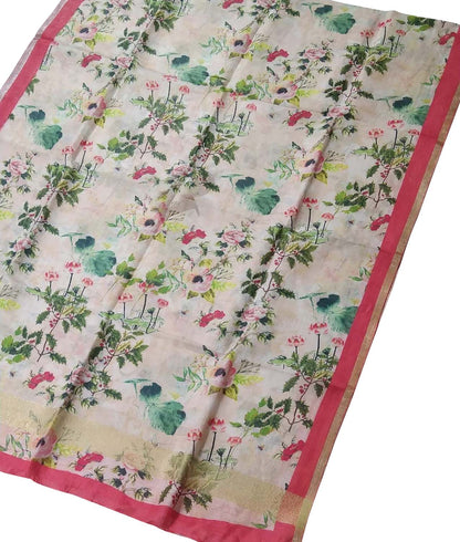 Pretty in Pink: Linen Digital Printed Dupatta - Luxurion World