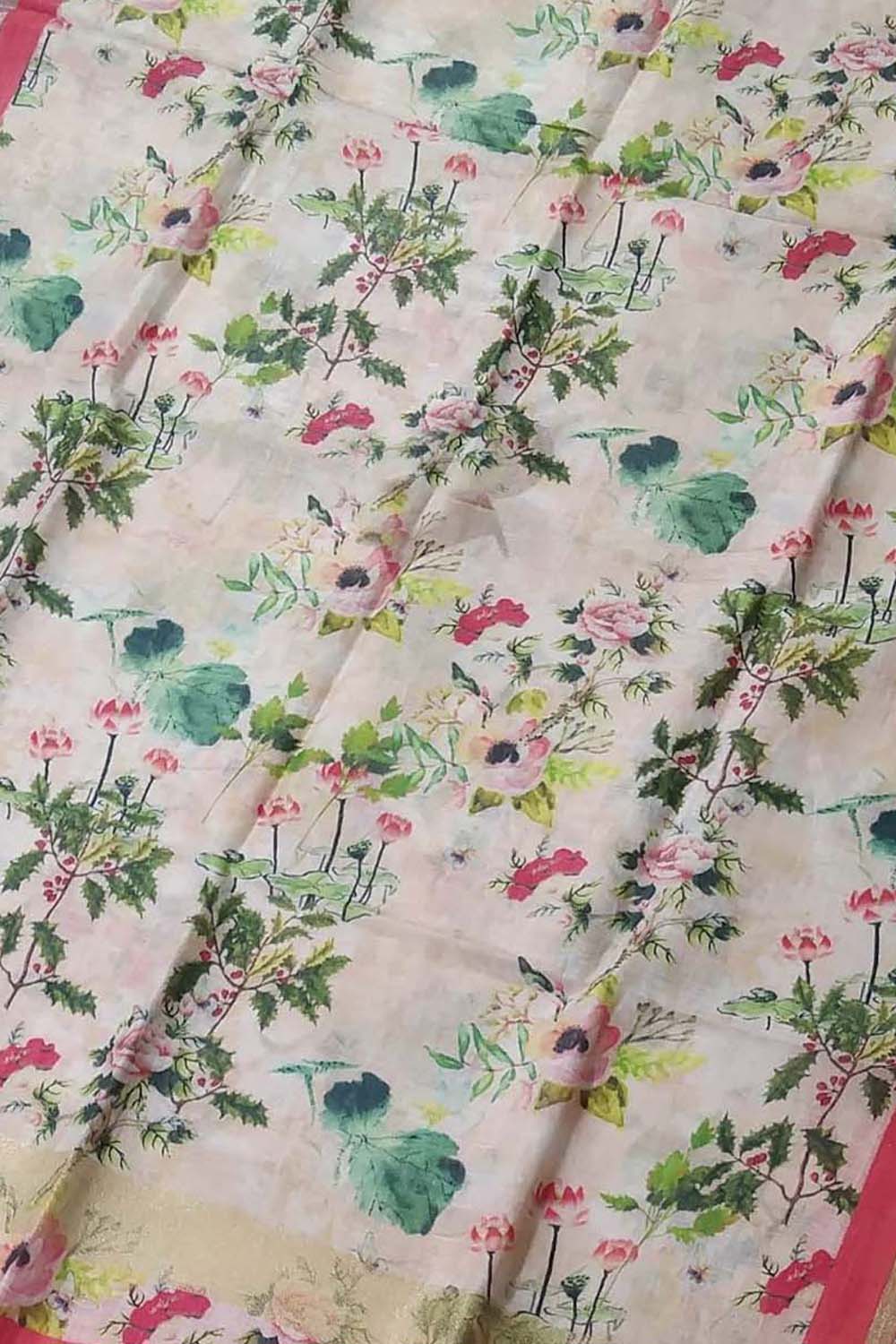 Pretty in Pink: Linen Digital Printed Dupatta - Luxurion World