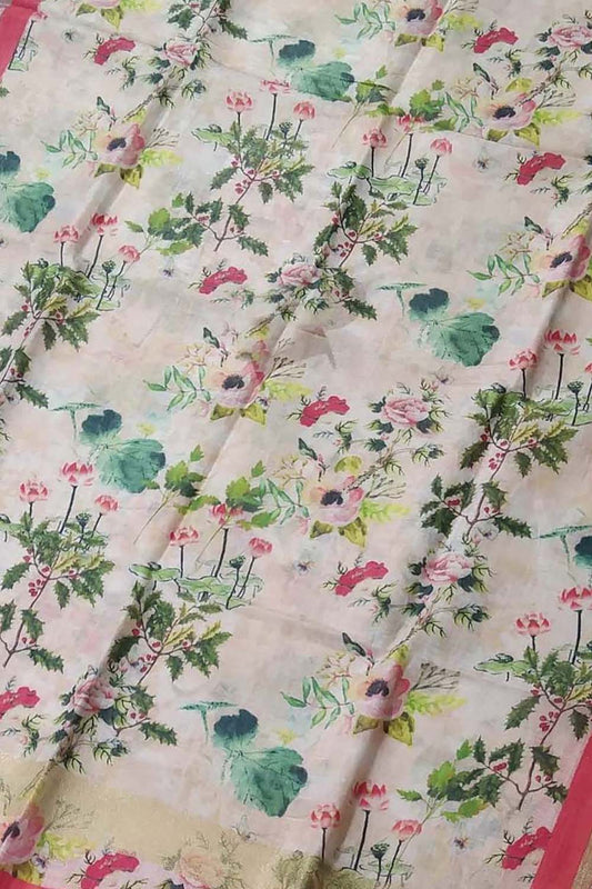 Pretty in Pink: Linen Digital Printed Dupatta - Luxurion World