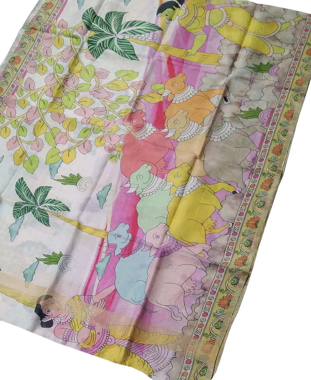 Off White Linen Digital Printed Dupatta - Luxurion World