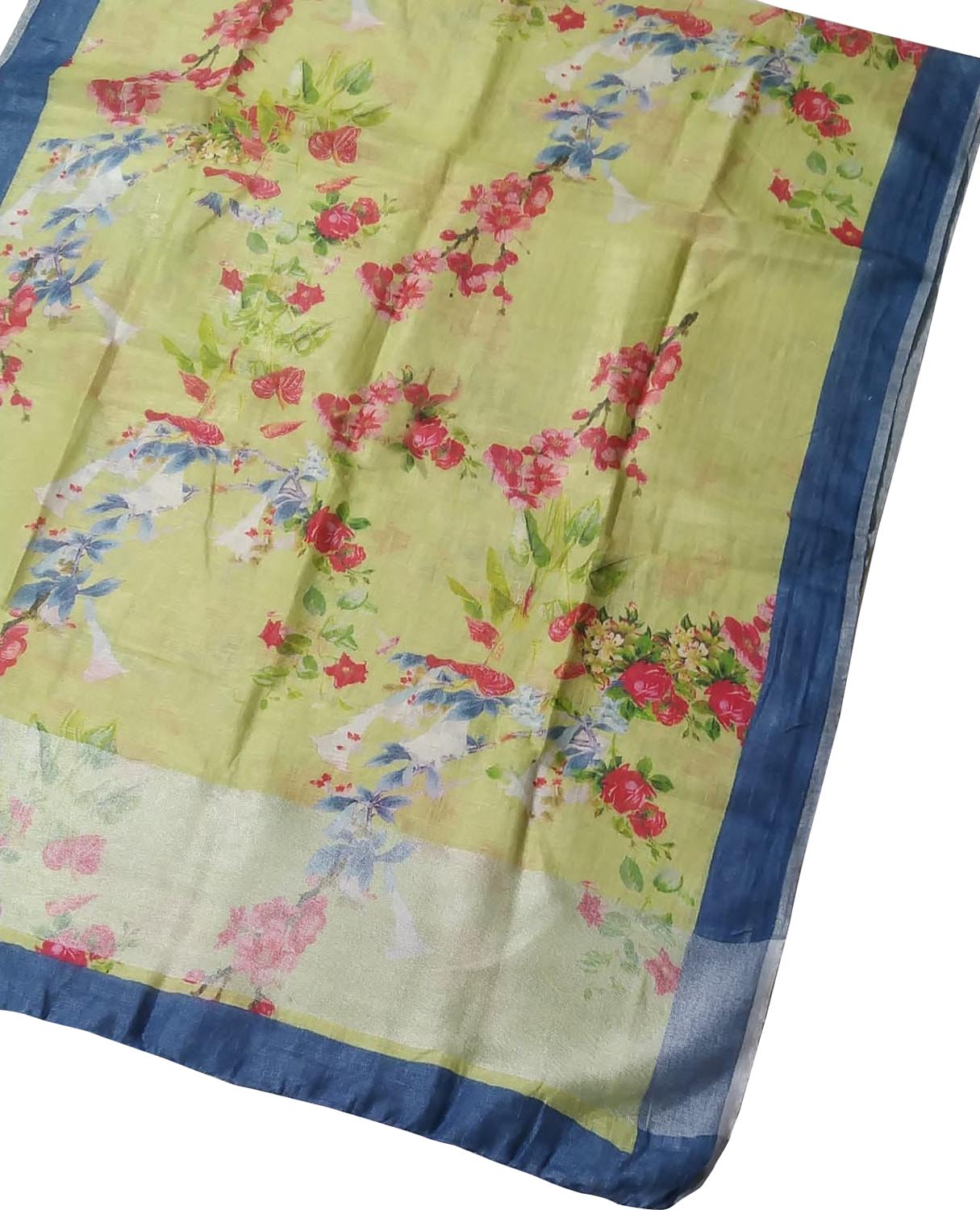 Green Linen Digital Printed Dupatta - Sustainable Style - Luxurion World