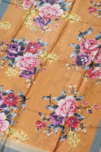 Vibrant Orange Linen Dupatta with Digital Print - Luxurion World