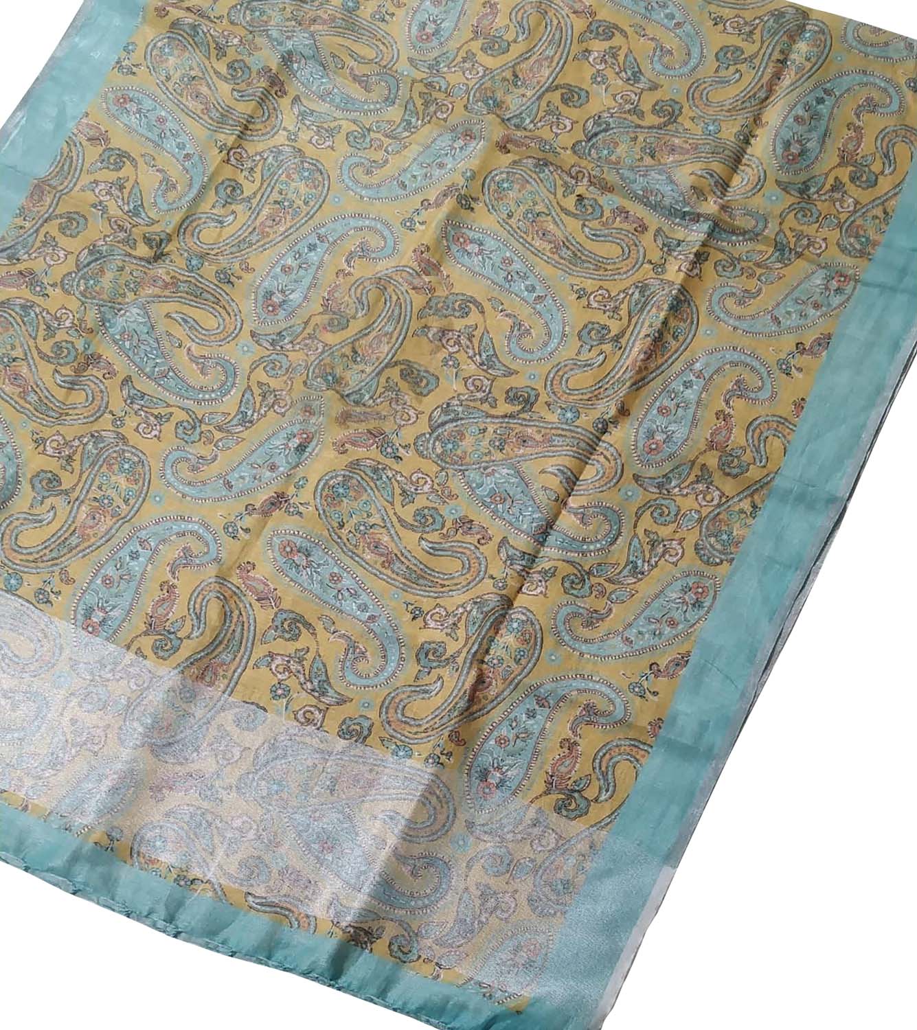 Sunshine Yellow Linen Dupatta: Vibrant Digital Print - Luxurion World