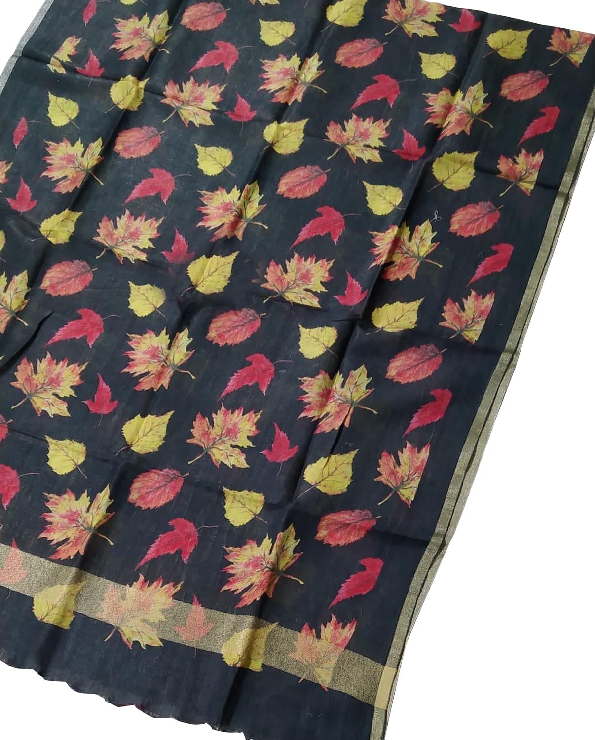 Chic Black Linen Printed Dupatta - Timeless Elegance - Luxurion World