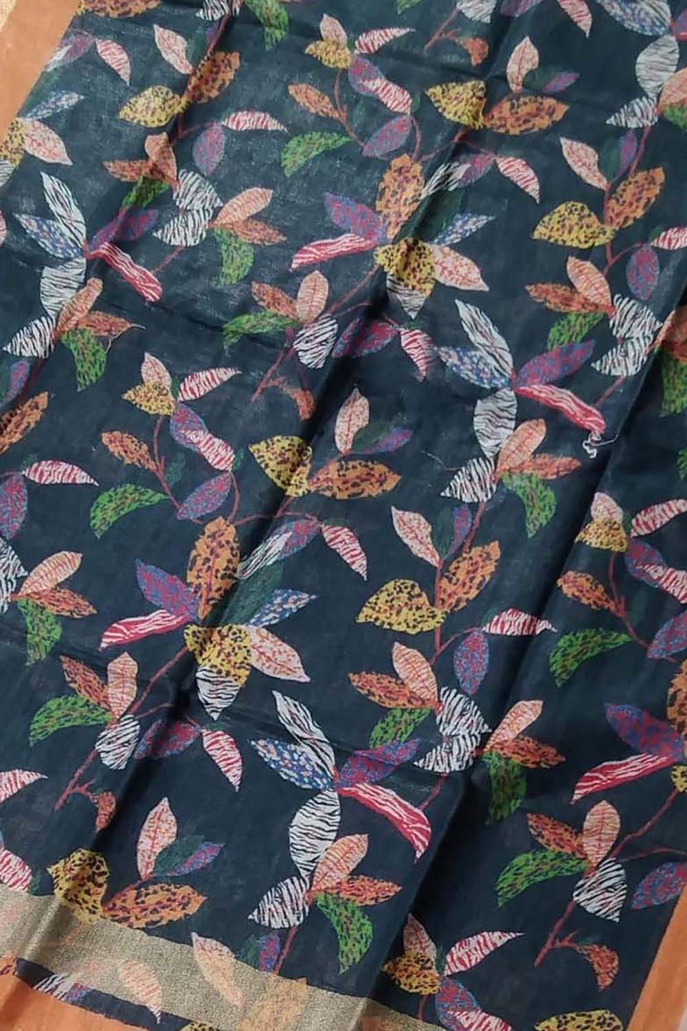 Stylish Black Linen Digital Printed Dupatta - Luxurion World