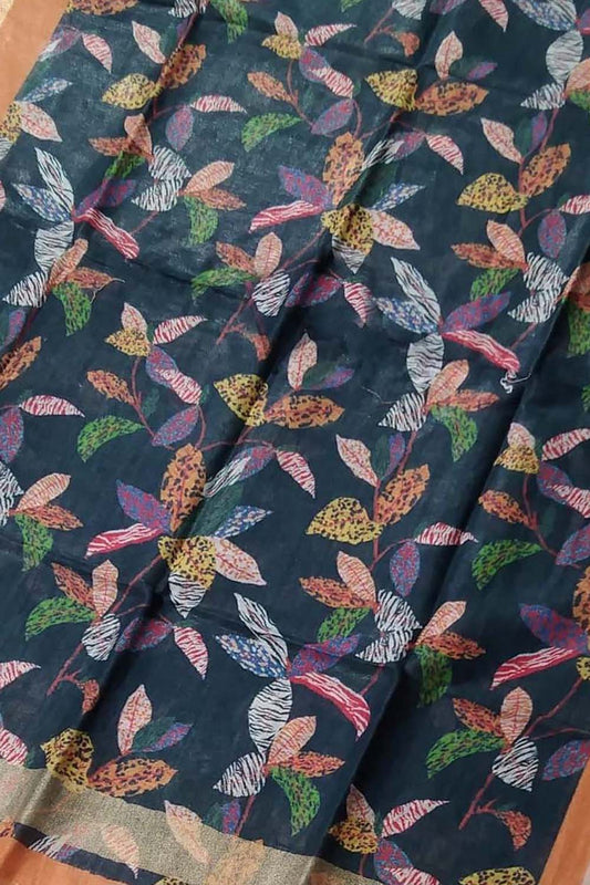 Stylish Black Linen Digital Printed Dupatta - Luxurion World