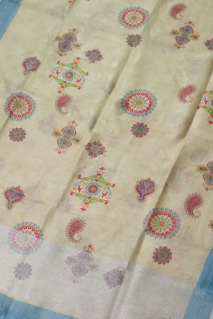 Soft Pastel Linen Dupatta with Digital Print - Luxurion World