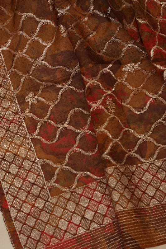 Multicolor Digital Printed Banarasi Dola Silk Dupatta