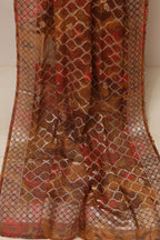 Multicolor Digital Printed Banarasi Dola Silk Dupatta - Luxurion World