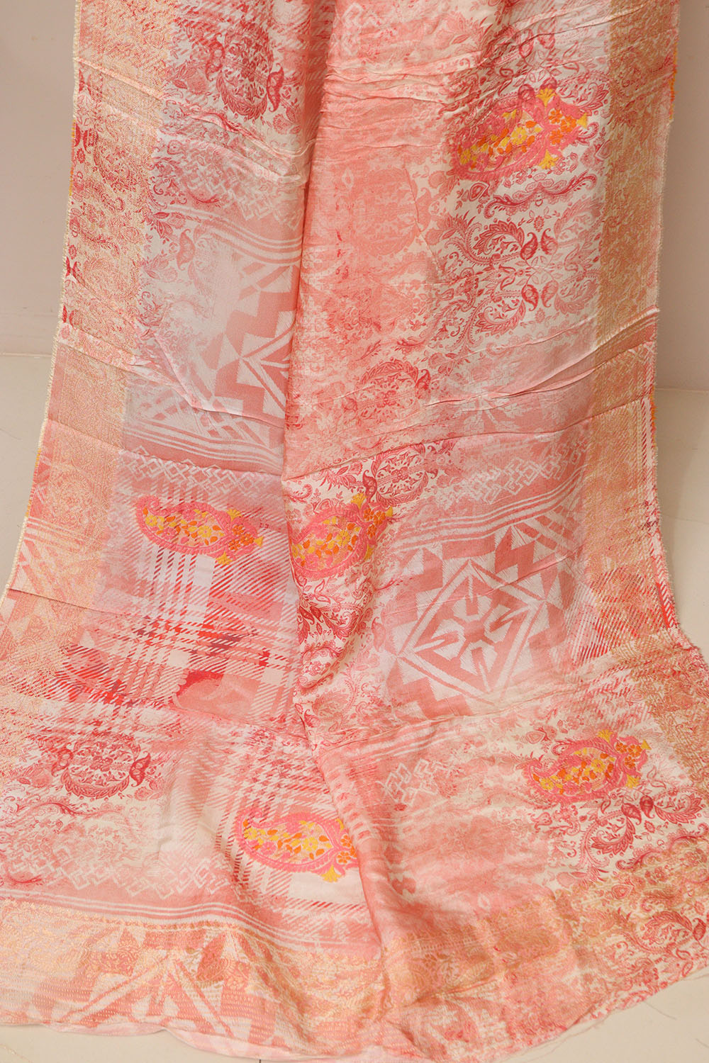 Multicolor Digital Printed Banarasi Dola Silk Dupatta - Luxurion World- Crafted Heirlooms