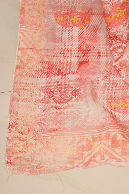 Multicolor Digital Printed Banarasi Dola Silk Dupatta - Luxurion World- Crafted Heirlooms