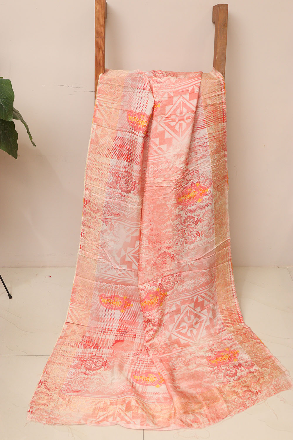Multicolor Digital Printed Banarasi Dola Silk Dupatta - Luxurion World- Crafted Heirlooms
