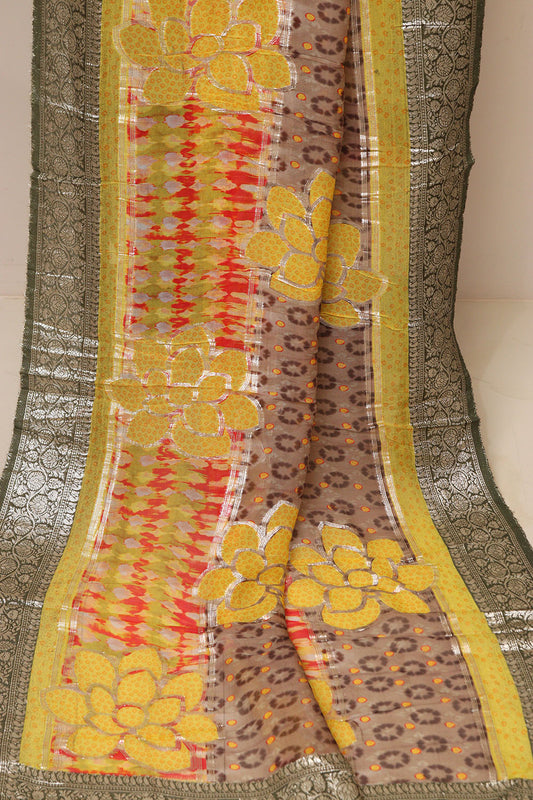 Multicolor Digital Printed Banarasi Dola Silk Dupatta