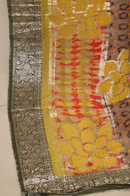 Multicolor Digital Printed Banarasi Dola Silk Dupatta