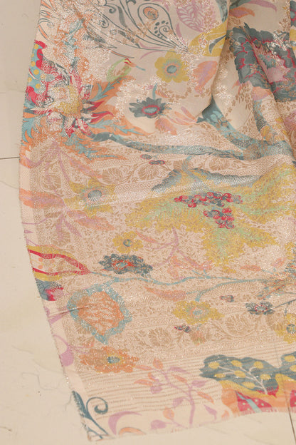 Multicolor Digital Printed Banarasi Dola Silk Dupatta