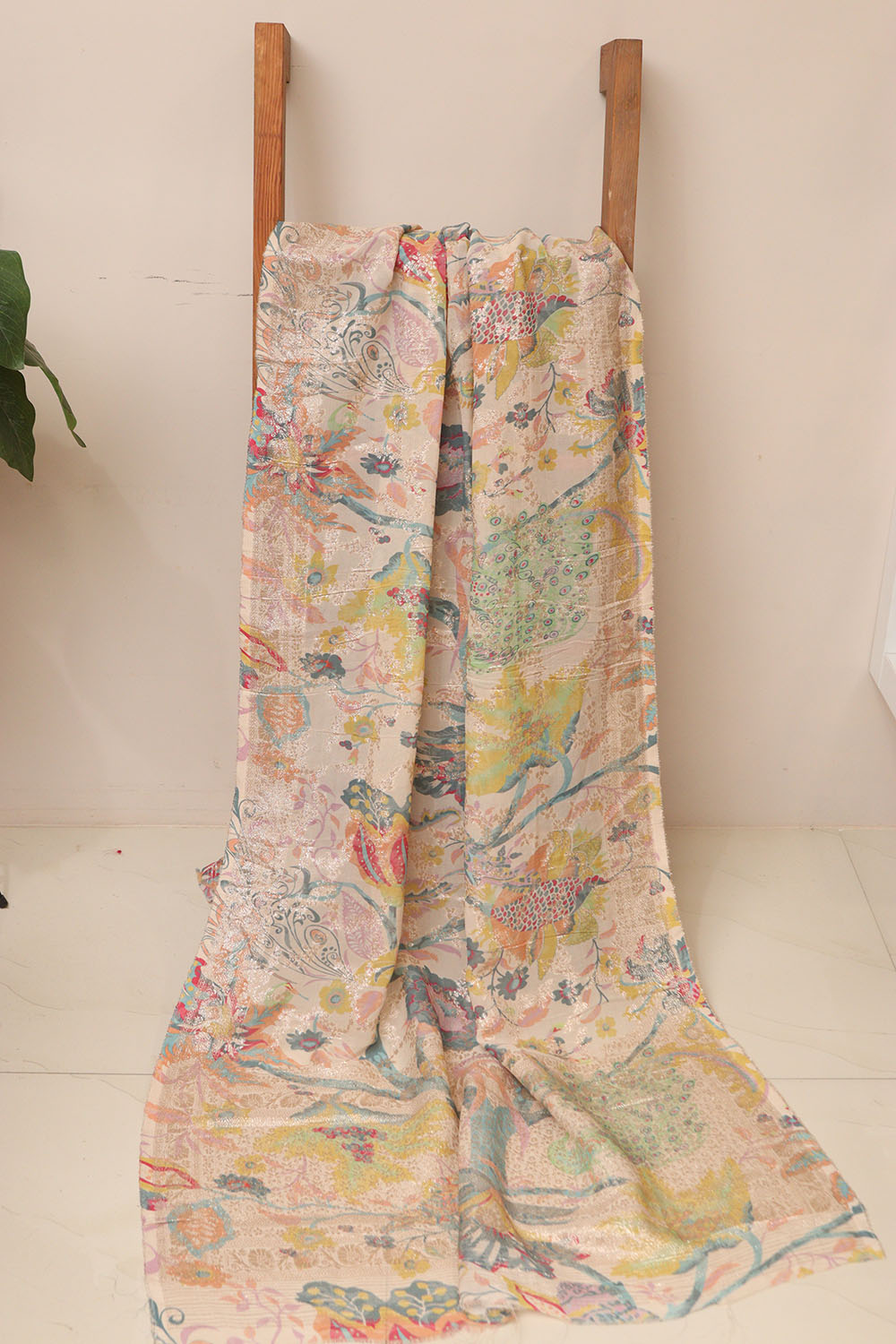 Multicolor Digital Printed Banarasi Dola Silk Dupatta - Luxurion World