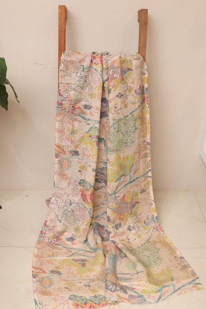Multicolor Digital Printed Banarasi Dola Silk Dupatta