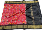 Red Pure Silk Pochampalli Ikat Dupatta - Luxurion World
