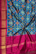 Blue Pure Silk Pochampalli Ikat Dupatta - Luxurion World