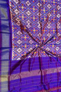 Exquisite Purple Pure Silk Pochampalli Ikat Dupatta - Luxurion World