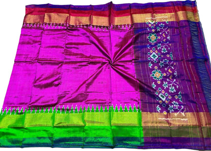 Exquisite Purple Pure Silk Pochampalli Ikat Dupatta - Luxurion World