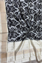 Elegant Grey Pure Silk Pochampalli Ikat Dupatta - Luxurion World