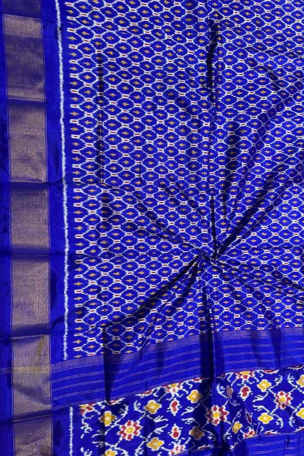 Blue Pure Silk Pochampalli Ikat Dupatta : Elegant and Luxurious - Luxurion World